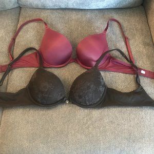 Two Victoria's Secret Push-up Bras, 32 B